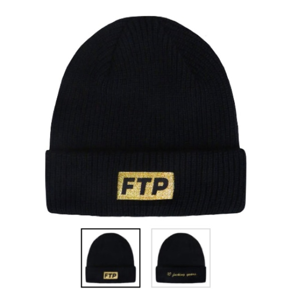 FTP 10 Year Beanie Black and Gold